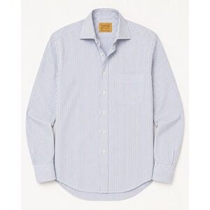 Sanford Bryant Made in Italy Blue White Striped Cotton Dress Shirt Mens 41 16